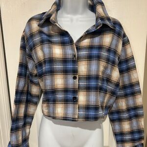 SHEIN Flannel Crop Top Never worn
